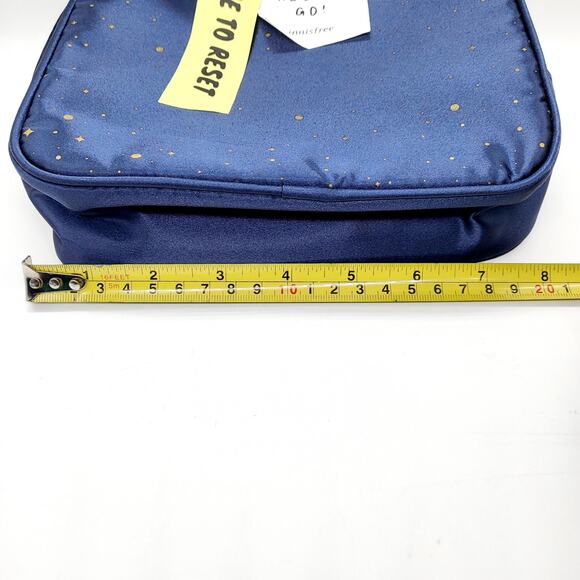 NWT Innisfree Blue and Gold Speckled Beauty Pouch Cosmetic Bag - Picture 11 of 11